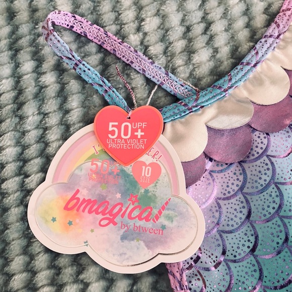 NWT | bmagical by btween | One-piece Swimsuit | Mermaid Shimmer! | Girls 10 - Picture 5 of 6